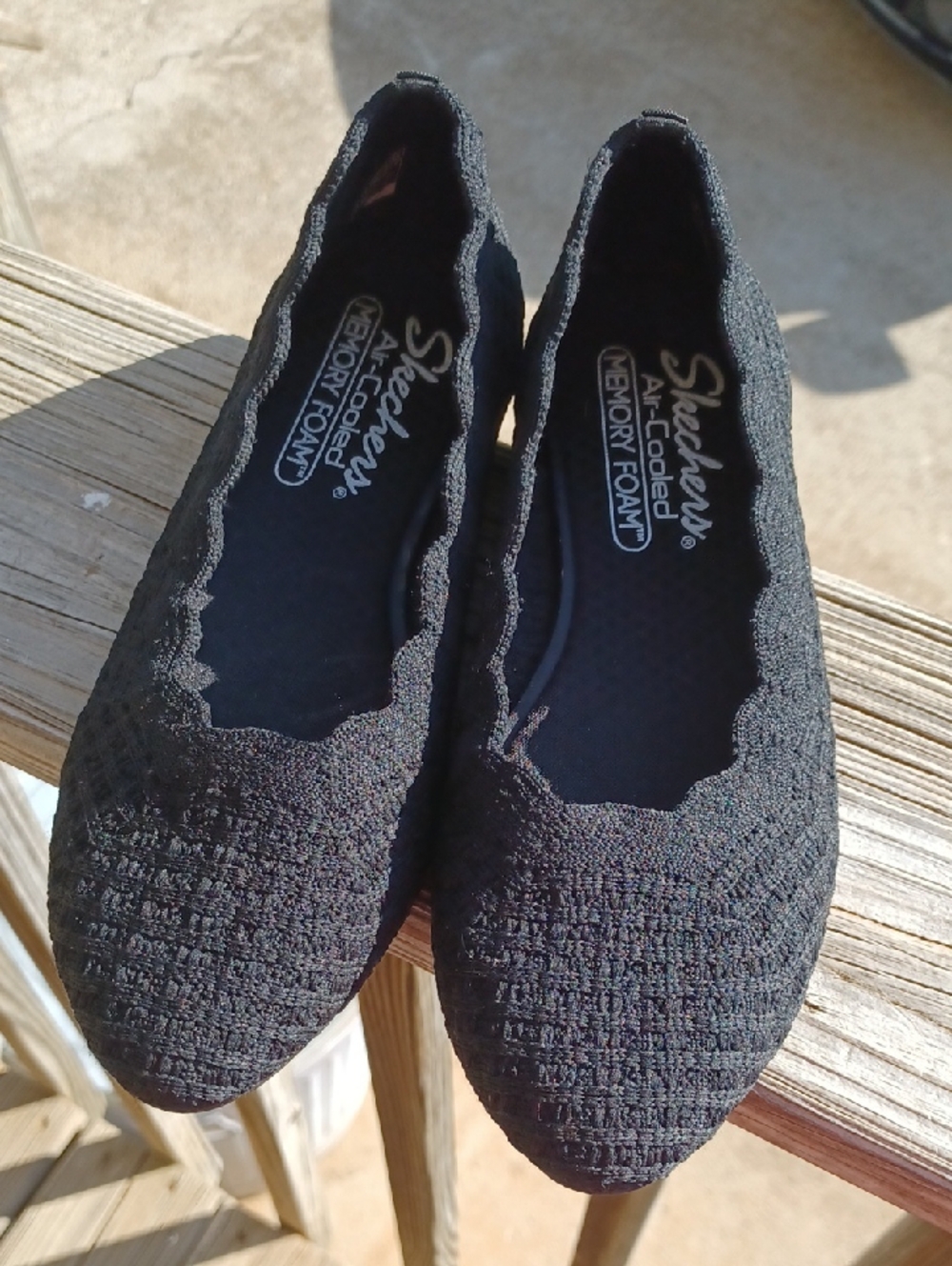 Skechers Cleo 2.0 Love Spell black knit ballet flats